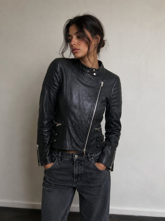 Danier Jackets & Blazers - Danier Genuine Leather Moto Jacket Black | Pristine Condition |